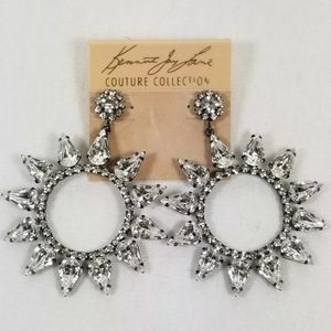 Kenneth Jay Lane KJL Crystal Circle Drop Earrings